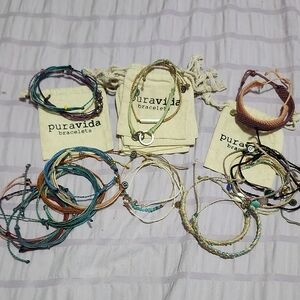 Pura Vida Mixed Blue, Teal, Green & Brown Cord Bracelet Set
